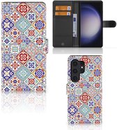 Book Case met foto Geschikt voor Samsung Galaxy S24 Ultra GSM Hoesje Tiles Color
