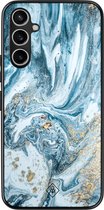 Casimoda® hoesje - Geschikt voor Samsung Galaxy A54 - Marble Sea - Zwart TPU Backcover - Marmer - Blauw