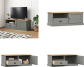 vidaXL Tv-meubel VIGO 106x40x40 cm massief grenenhout grijs - Tv-meubel - Tv-meubelen - Tv Kast - Opbergkast