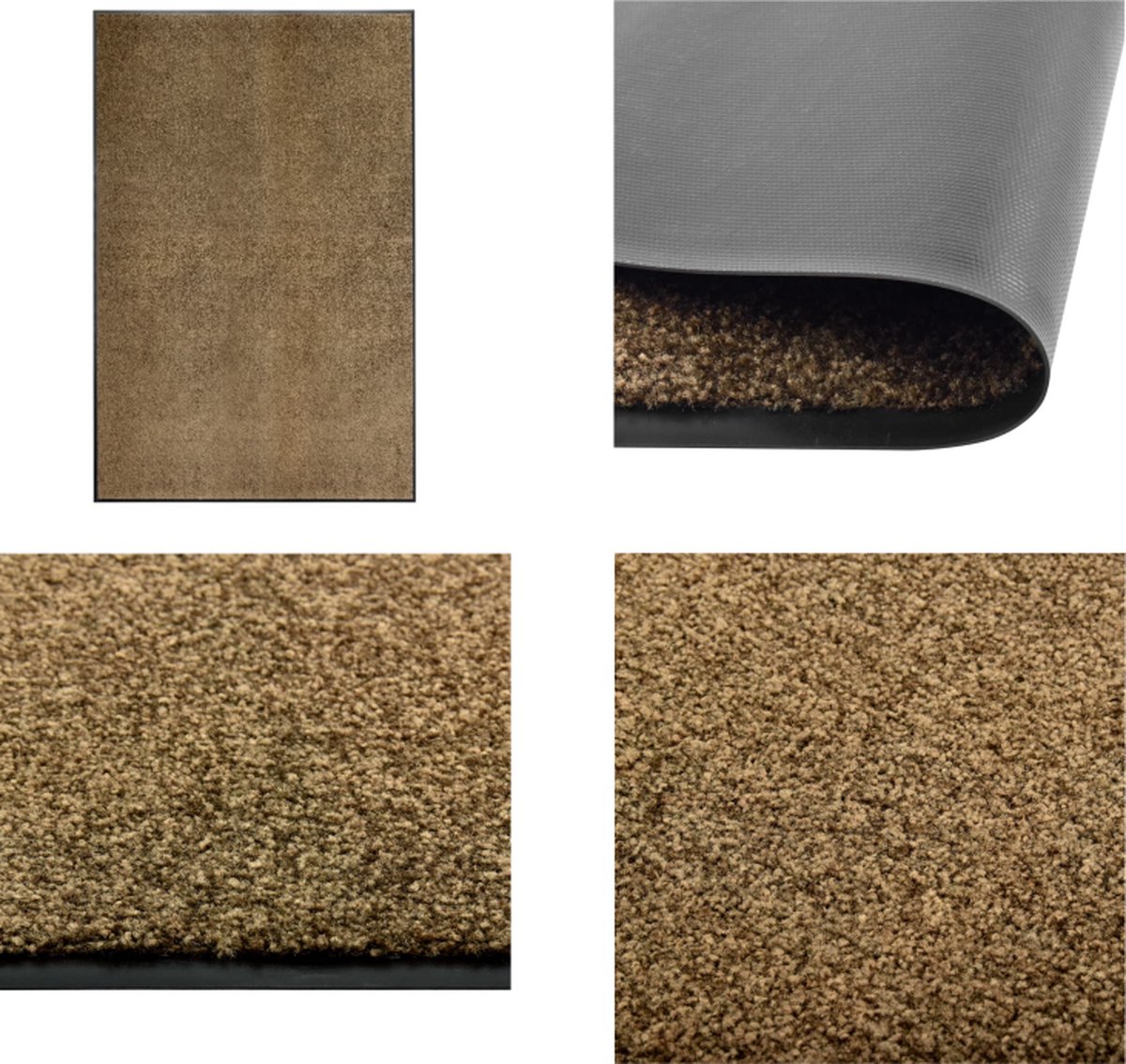 VidaXL Deurmat wasbaar 120x180 cm bruin Mat Matten Deurmat Deurmatten
