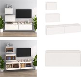vidaXL Tv-meubelen 4 st massief grenenhout wit - Tv-kast - Tv-kasten - Tv-meubel - Hifi-meubel