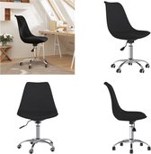 vidaXL Kantoorstoel draaibaar stof zwart - Bureaustoel - Bureaustoelen - Stoel - Kantoorstoel