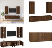vidaXL 4-delige Tv-meubelset bewerkt hout bruineikenkleurig - Tv-kast - Tv-kasten - Tv-meubel - Hifi-meubel