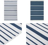 vidaXL Vloerkleed 160x230 cm katoen marineblauw - Vloerkleed - Vloerkleden - Kleed - Tapijt