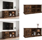 vidaXL Tv-meubel 102x35-5x47-5 cm bewerkt hout gerookt eikenkleurig - Tv-kast - Tv-kasten - Tv-meubel - Hifi-meubel