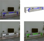 vidaXL Tv-meubel met LED-verlichting 215x36-5x40 cm betongrijs - Tv-kast - Tv-kasten - Tv-meubel - Tv-meubel Met LED-verlichting