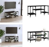 vidaXL Tv-meubel 102x35x45-5 cm bewerkt hout zwart - Tv-kast - Tv-kasten - Tv-meubel - Hifi-meubel
