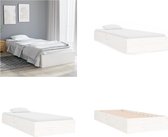 vidaXL Bedframe massief hout wit 75x190 cm 2FT6 Small Single - Bedframe - Bedframes - Bed - Bedbodem