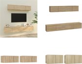 vidaXL 4-delige Tv-meubelset bewerkt hout sonoma eikenkleurig - Tv-kast - Tv-kasten - Tv-meubel - Hifi-meubel