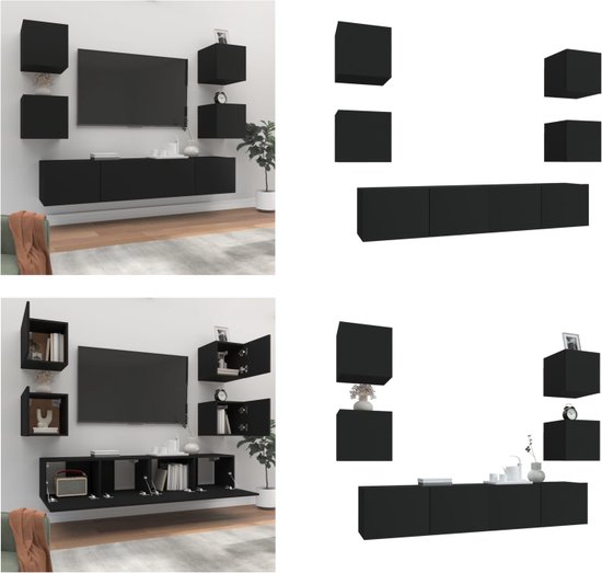 Tv-meubel 80x36x50 cm bewerkt hout zwart kopen Tv-meubel 80x36x50 cm bewerkt hout zwart kopen