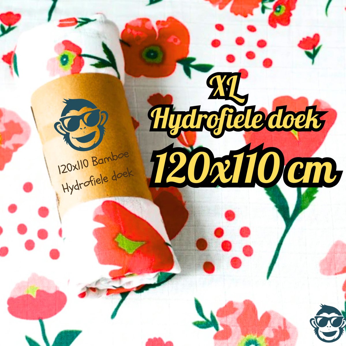 Goedkoopste BoefieBoef XL Hydrofiele Doek 120x110cm - Zachte Bamboe Swaddle, Inbakerdoek, Mousseline Doek voor Baby's en Newborns 0 tot 12 maanden - Roos Rood - Dubbellaags, Ademend en Absorberend - Kerst en KraamCadeau - - Duurzaam - Babydeken - Wit
