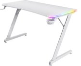 Trust GXT709W Luminus Gaming Desk - Siècle des Lumières RGB - Porte-gobelet - Support casque - Wit