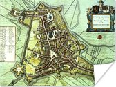Un ancien plan de la ville historique de 's-Hertogenbosch Poster - Carte 80x60 cm - Tirage photo sur Poster (décoration murale salon / chambre) / Villes européennes Poster