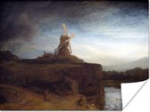 Affiche Le moulin à vent - Rembrandt van Rijn - 80x60 cm