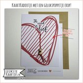 Kaartkadootje -> Gelukspoppetje Hartje - No:07 (Ik vind je lief - Liefde - Groot rood hart) - LeuksteKaartjes.nl by xMar