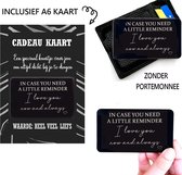 A6 kaart met metalen Credit Card cadeau kaart gift card portemonnee kaartje 8.5x5.5CM - reminder i love you now and always - Valentijnsdag Valentijn liefde trouwen huwelijk ik hou van jou cadeau - ''Excl. portemonnee''