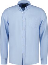 New Zealand Auckland - Chemise en Lin Okarito Bleu Clair - Homme - Taille L - Coupe Regular