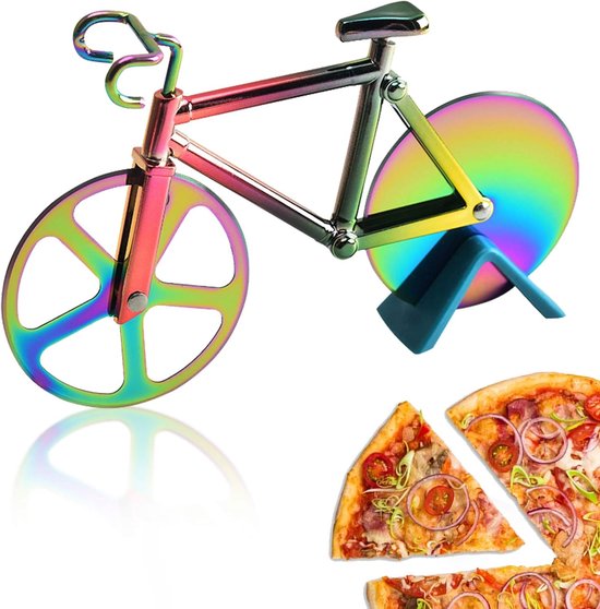KUONIIY Pizzasnijder, roestvrijstalen messen, dubbele wielen, anti
