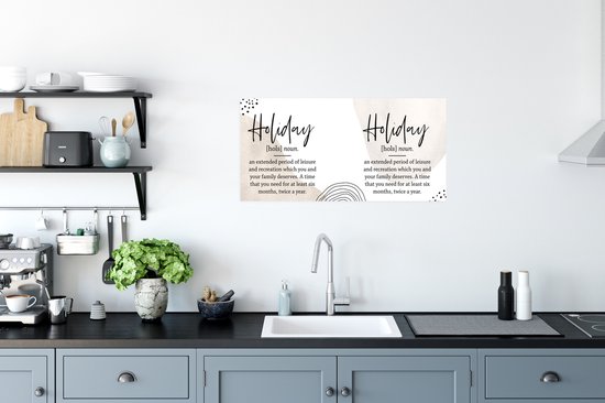 Poster Woordenboek - Vakantie - Quotes - 80x40 cm