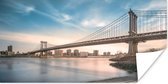 Manhattan brug over de East River Poster 160x80 cm - Foto print op Poster (wanddecoratie woonkamer / slaapkamer) / Amerikaanse steden Poster