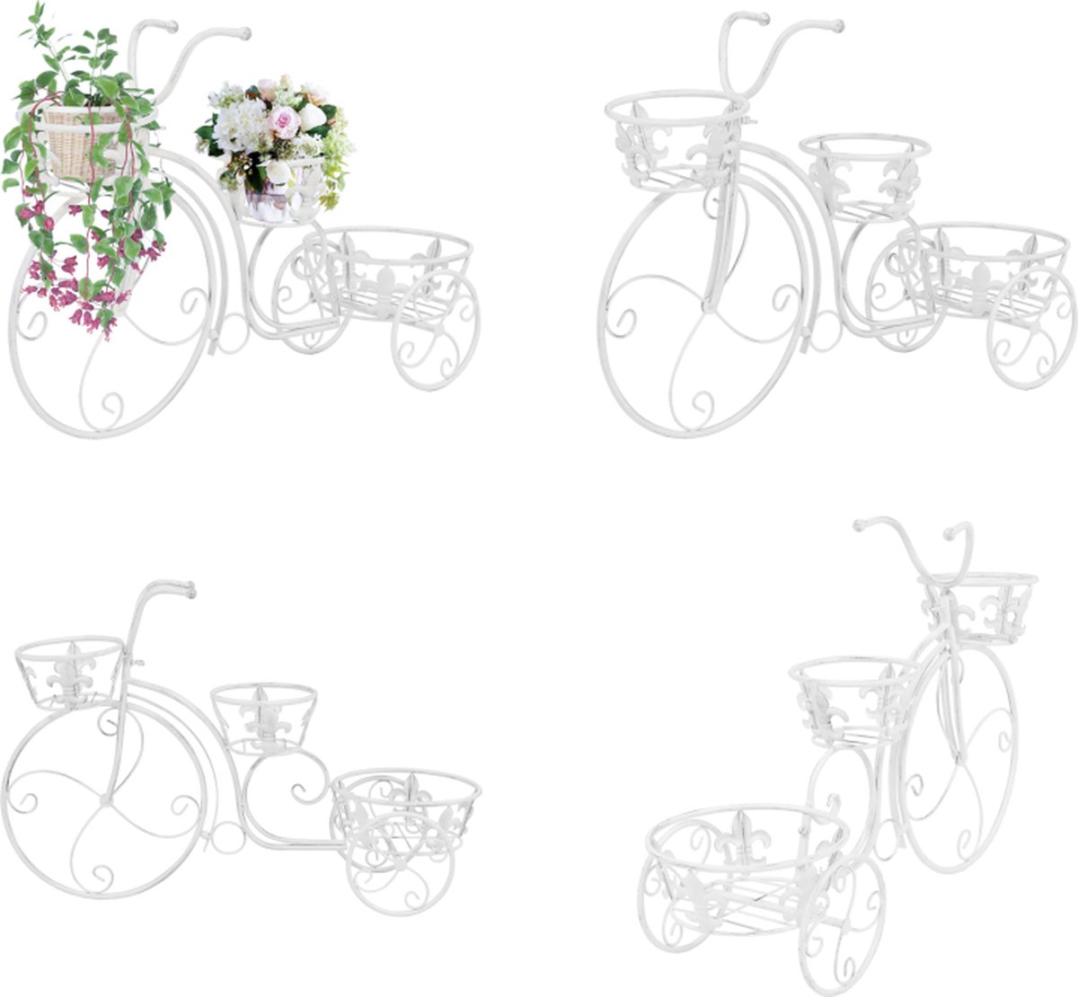 VidaXL Plantenstandaard fietsvorm vintage stijl metaal Plantstandaard Plantstandaards Plantentafel Plantentafels