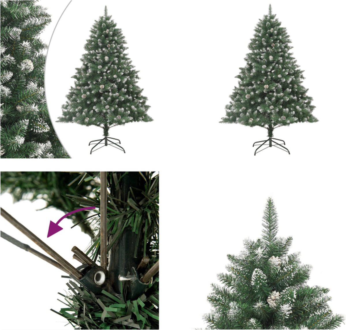 vidaXL Kunstkerstboom met standaard 180 cm PVC - Kerstboom - Kerstbomen - Kunstboom - Kunstkerstboom