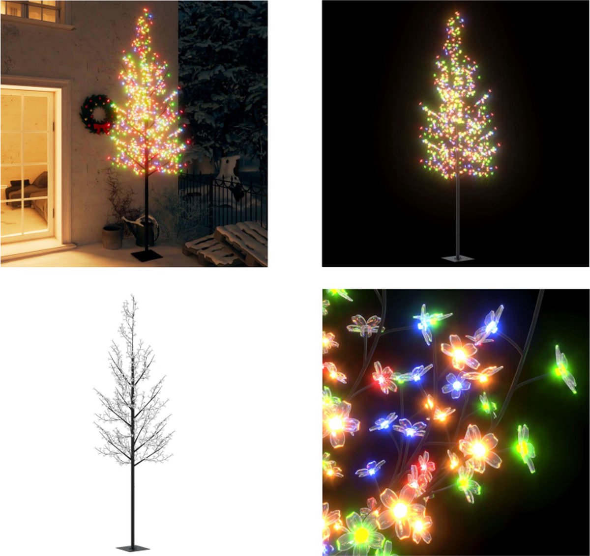vidaXL-Kerstboom-met-600-LED's-meerkleurig-licht-kersenbloesem-300-cm - Kerstboom - Kerstbomen - Kerst Boom - Kerst Bomen