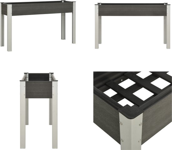 vidaXL Plantenbak met schap 82,5x82,5x81 cm massief - Bloembakken en Plantenbakken