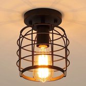 Goeco Plafondlamp - 23cm - Klein - E27 - Industriële - Vintage - Metalen Kooi Plafondlamp - Lamp Niet Inbegrepen