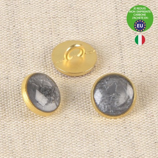QUARKZMAN 10 stuks 16L parelgoud metalen naaiknopen 10mm 3/8 ronde QUARKZMAN 10 stuks 16L parelgoud metalen naaiknopen 10mm 3/8 ronde