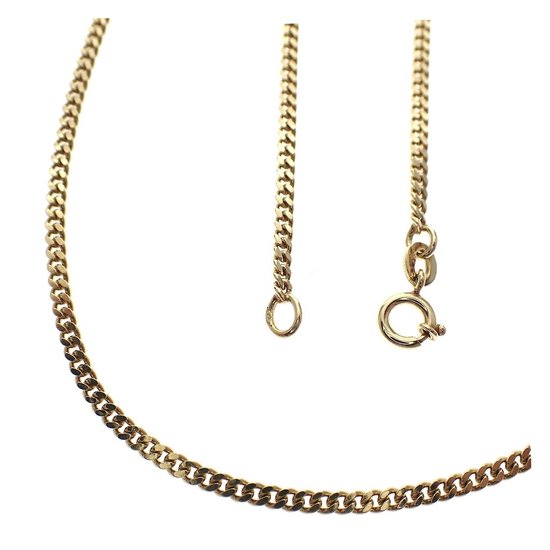 Ketting - gourmet - geel goud - 45 cm - 1.2 gram -0.8mm breed - 14 karaat - Verlinden juwelier - Verlinden Juwelier