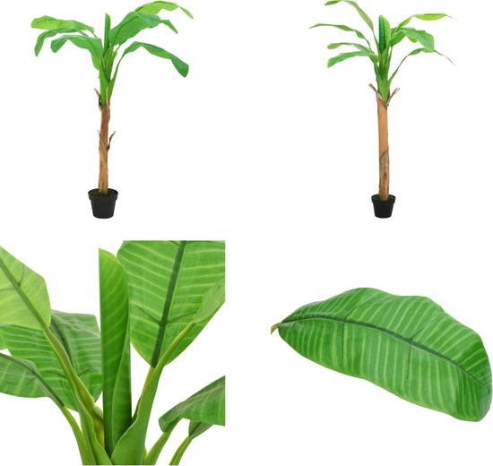 vidaXL Kunstboom met pot banaan 180 cm groen - Bananen Kunstplant - Bananen Kunstplanten - Kunst Bananenboom - Kunst Bananenbomen