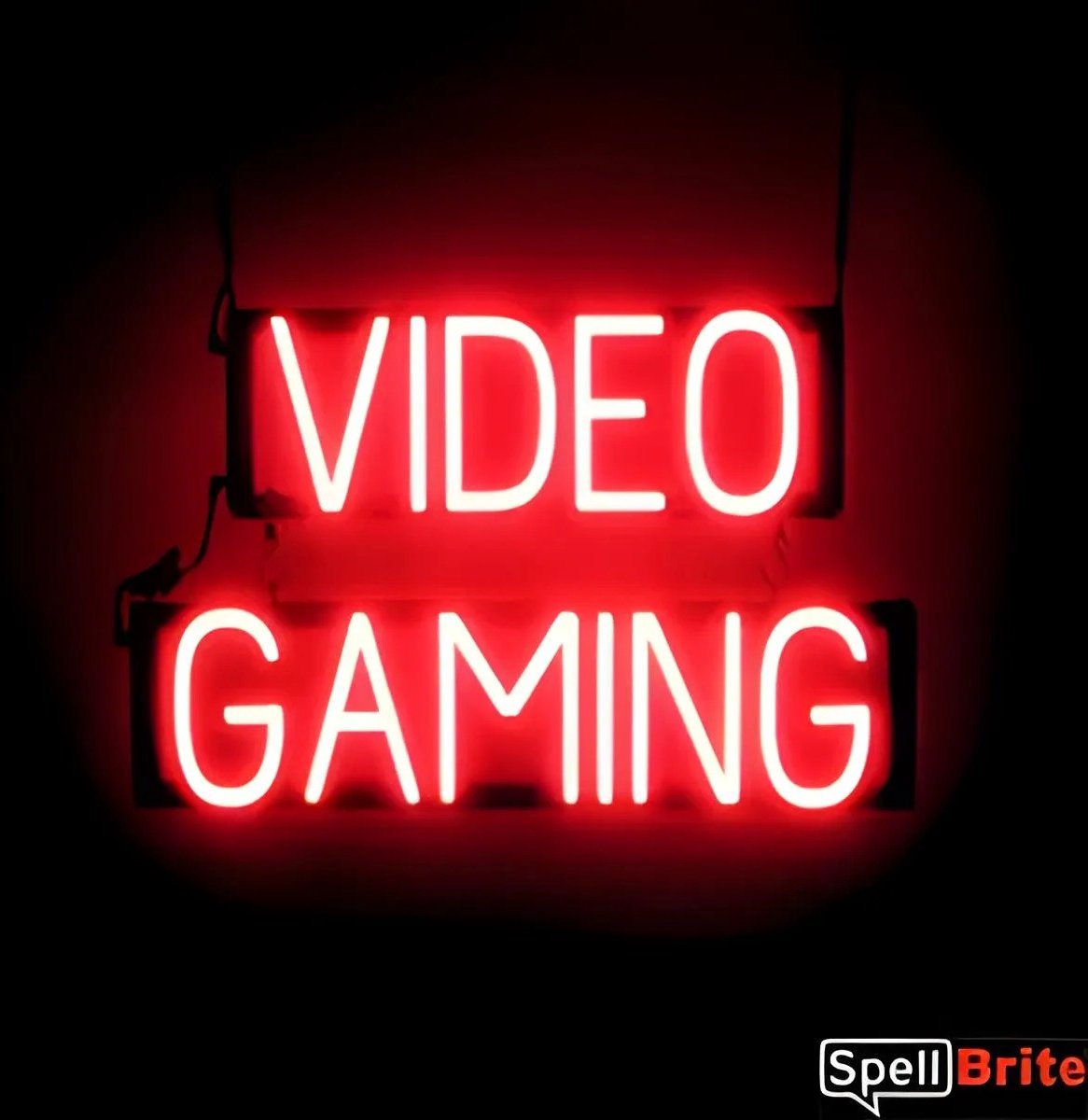 VIDEO GAMING - Lichtreclame Neon LED bord verlicht | SpellBrite | 60 x 38 cm | 6 Dimstanden - 8 Lichtanimaties | Reclamebord neon verlichting