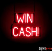 WIN CASH! - Lichtreclame Neon LED bord verlicht | SpellBrite | 47 x 38 cm | 6 Dimstanden - 8 Lichtanimaties | Reclamebord neon verlichting