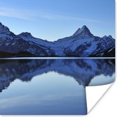 Poster Alpen - Berg - Water - Sneeuw - 50x50 cm