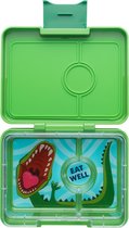 Yumbox Snack - lekvrije Bento box lunchbox - 3 vakken - Jurassic Green / Dinosaur tray