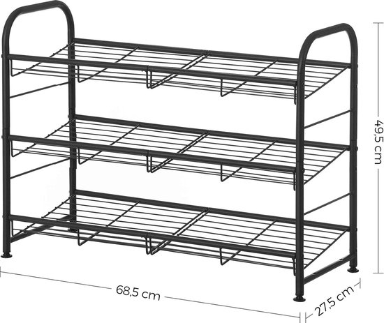 Plastic schoenenorganizerorganizer - stapelbare en opvouwbare schoenenorganizer met 6 niveaus voor de kast, transparante en ruimtebesparende vakken voor sneakers, geen montage vereist