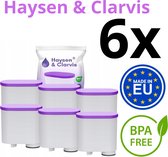 6x Haysen & Clarvis waterfilter voor Philips Saeco AquaClean koffiemachines, vervangend Philips Saeco filter 6 stuks
