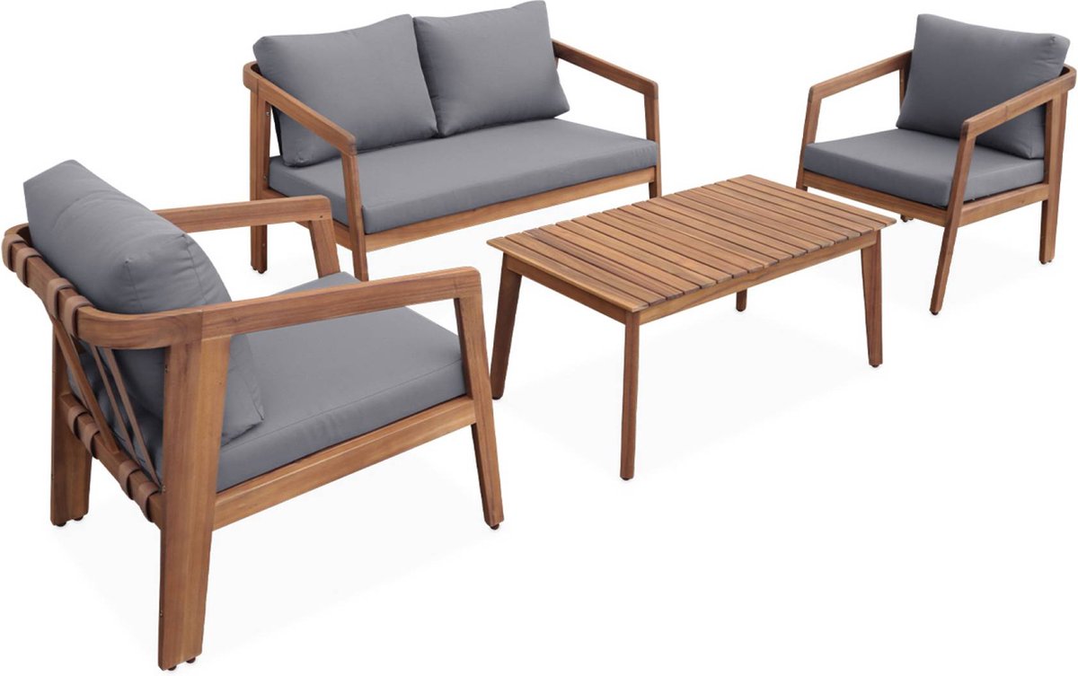 Moderne 4-zits tuinmeubelset van sweeek in loberia-stijl.