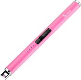 Lichtboogaansteker elektronische aansteker staafaansteker drievoudige veiligheid USB oplaadbaar plasma (roze)