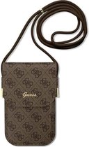 Guess 4G Vintage Script Logo Tas (Scherm tot 7 Inch) - Bruin