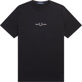 Fred Perry - Embroidered T-Shirt - Zwart T-Shirt Katoen-S