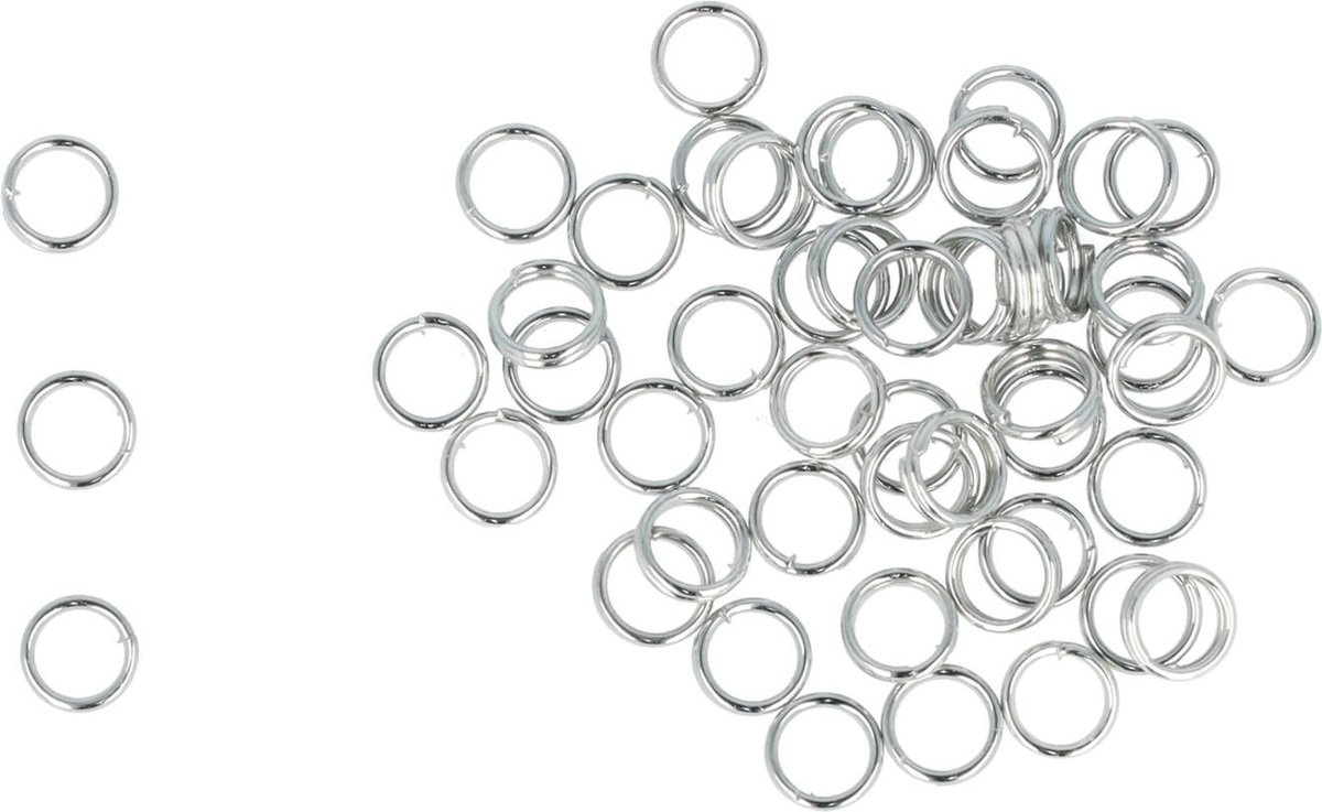 Haarsoires DIY splitringen 0,5 cm – metalen ringetjes – zilver – set van 50 - Onderdelen - Zelf Sieraden & Haaraccessoires Maken