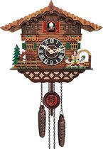 Nueva Vida - Horloge à coucou - Horloge murale en bois - Horloge murale rurale - Avec pendule - Antique - Marron