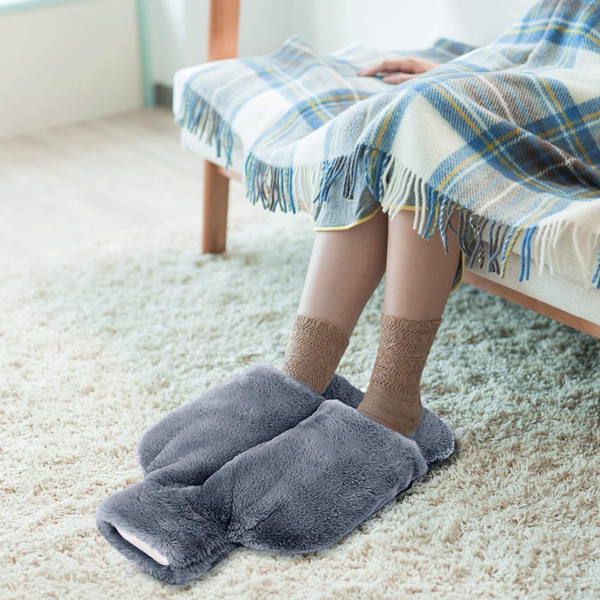 Goedkoopste warmwaterzak voor pijnverlichting, krampen, rug, hand, taille, bedwarmers, cadeau voor vrouwen, senioren en kinderen 2L