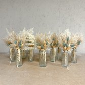 droogbloemen met vaas - boho chic - mini vaasjes - droogbloemen met vaas klein - mini vaasjes met pampas