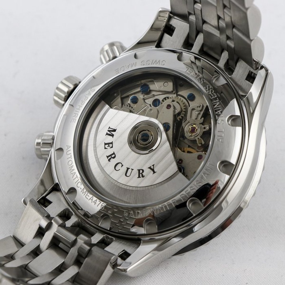 Montre Mercury Condor Chronographe Automatique - Boîtier Acier 45mm, Cadran Noir, Neuf Complète