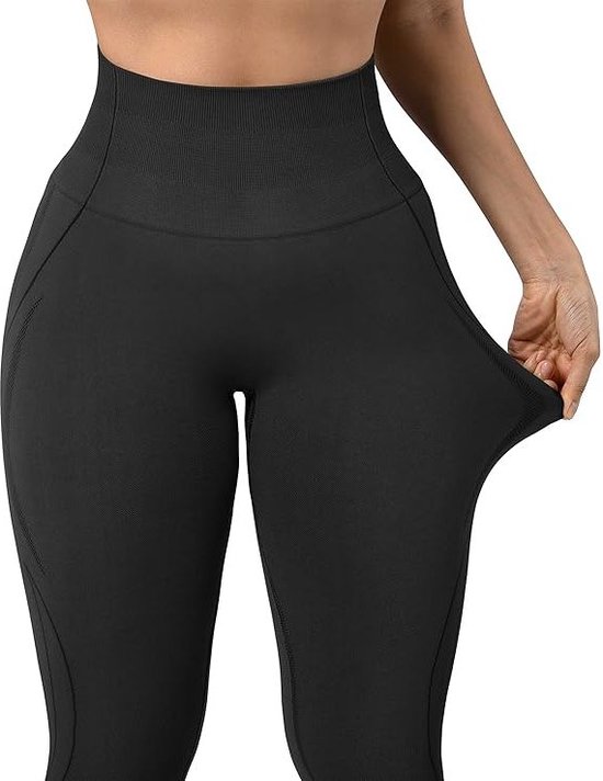 Naadloze Sportleggings voor Vrouwen - Taille Accentuerende - Billen Liften - Compressie Fitness Broek - Squat-Proof - Ultra-Stretch - Boterzacht Materiaal - Ideaal voor Yoga, Hardlopen, Workout - Naadloos Design - Maat L van Merkloos — afbeelding 4