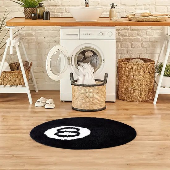 Black 8-ball Carpet JynxtoyZeal Billiard Carpet Soft and