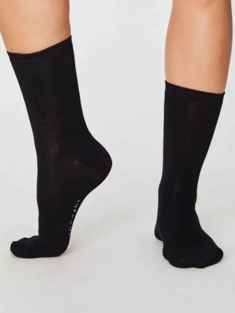 Thought - bamboe sokken dames - zwart